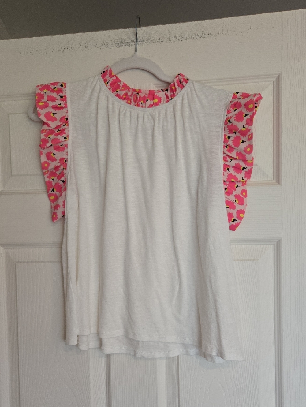 Thml tank with Bright Floral Ruffle Trim Small